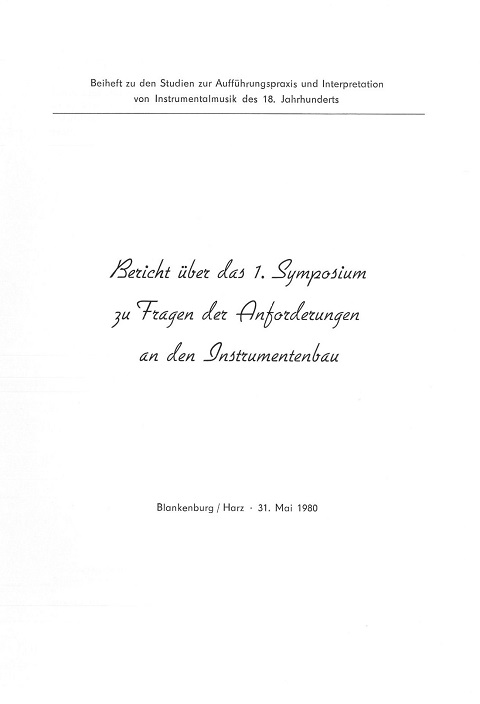 Anforderungen an den Instrumentenbau Beiheft 1