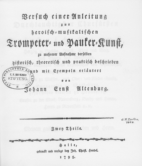 Nr. 31 Versuch einer Anleitung zur heroisch- musikalischen Trompeter- und Paukerkunst Dokumentationen Nr. 31