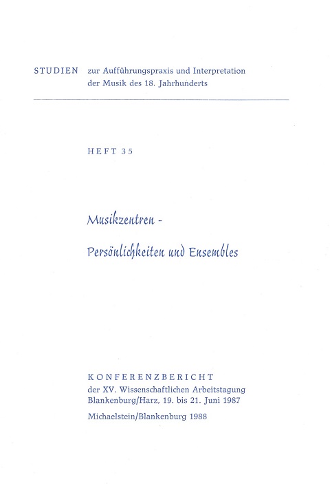 Musikzentren und ihre Ensembles Heft 35